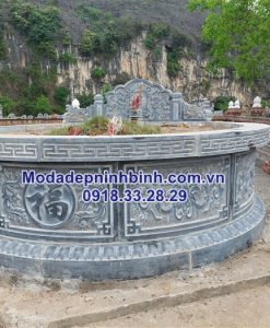 Mẫu mộ tròn đá xanh thiết kế chuẩn phong thủy