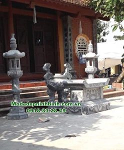 Báo giá mẫu bàn lễ ngoài trời bằng đá xanh khối chế tác tại Ninh Bình