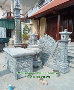 Địa chỉ bán mẫu bàn lễ ngoài trời bằng đá xanh khối chế tác tại Ninh Bình