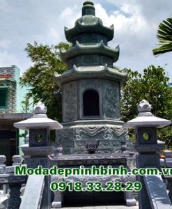 Mẫu mộ tháp đá đẹp thờ tro cốt mộ đá phật giáo bán tại Bình Thuận