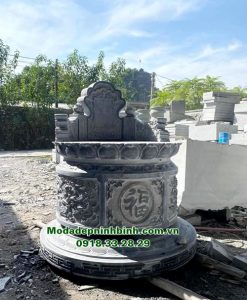 Mẫu mộ tròn đá xanh nguyên khối bán tại Hưng Yên